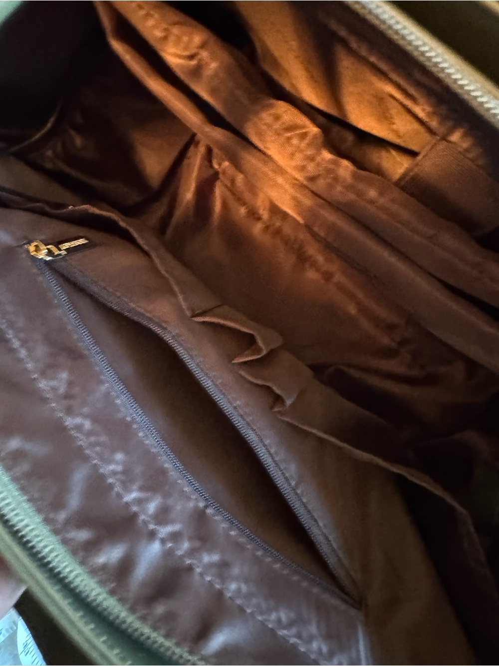Women’s Olive 15.6 Laptop Tote with Removable Shoulder Strap - Picture 8 of 10